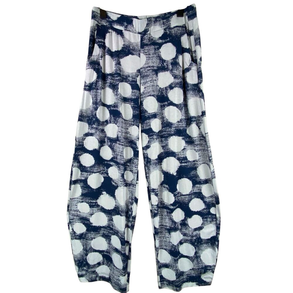 Alembika Art To Wear Pants Size M Lantern Blue Flowy Stretch